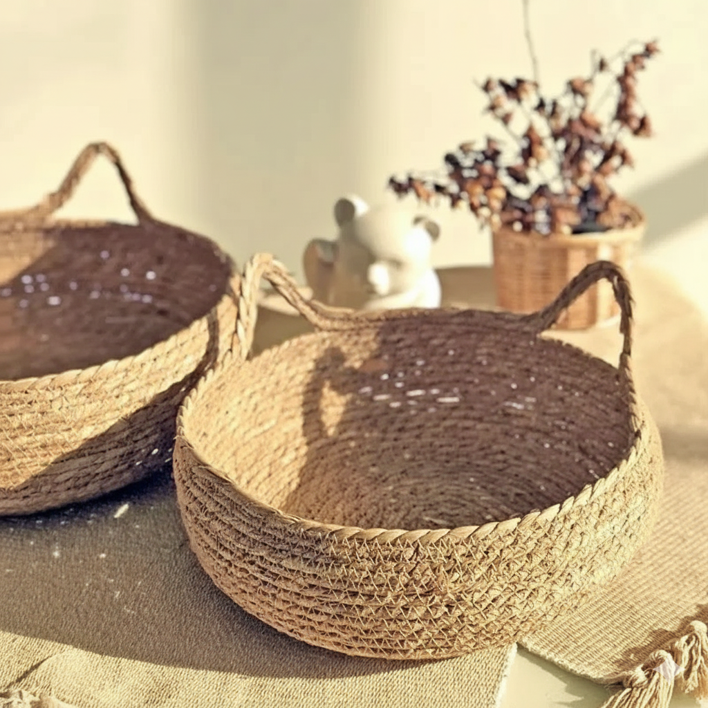 Cama Ninho de Vime Natural para Gatos