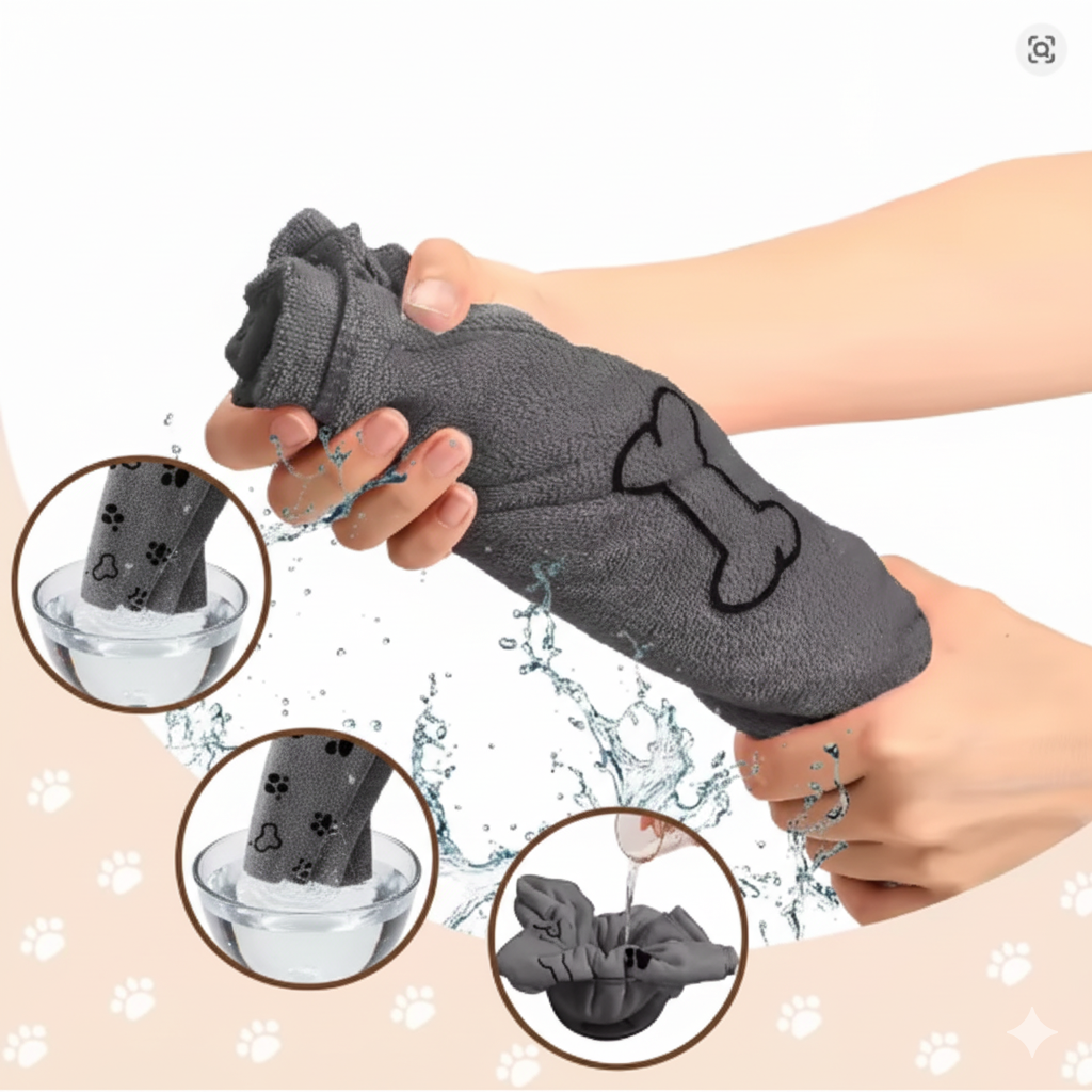 Toalha de Secagem Rápida para Animais